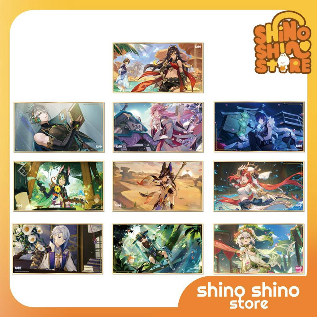 Bảng kí tranh in giấy cứng shikishi Xiao/ Zhongli chính hãng genshin impact official