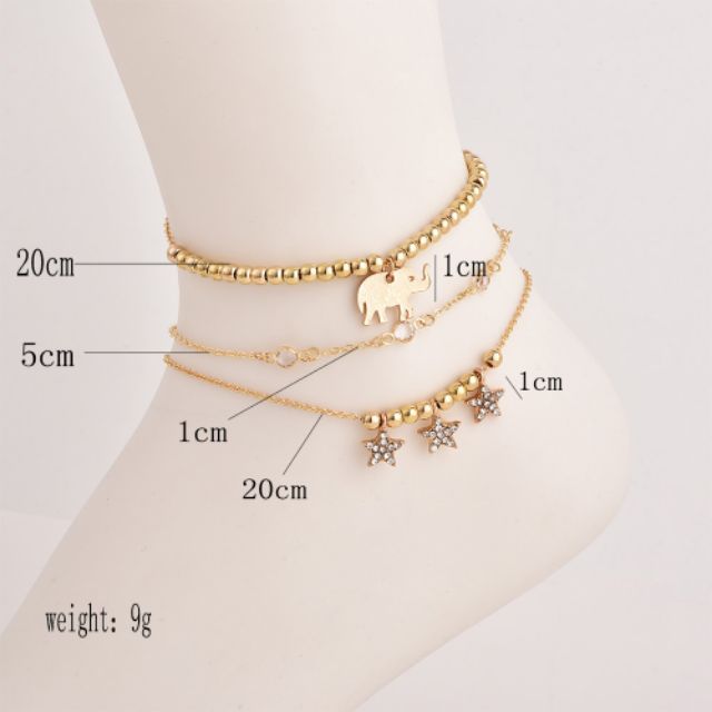 Set lắc chân/ vòng chân mã E010