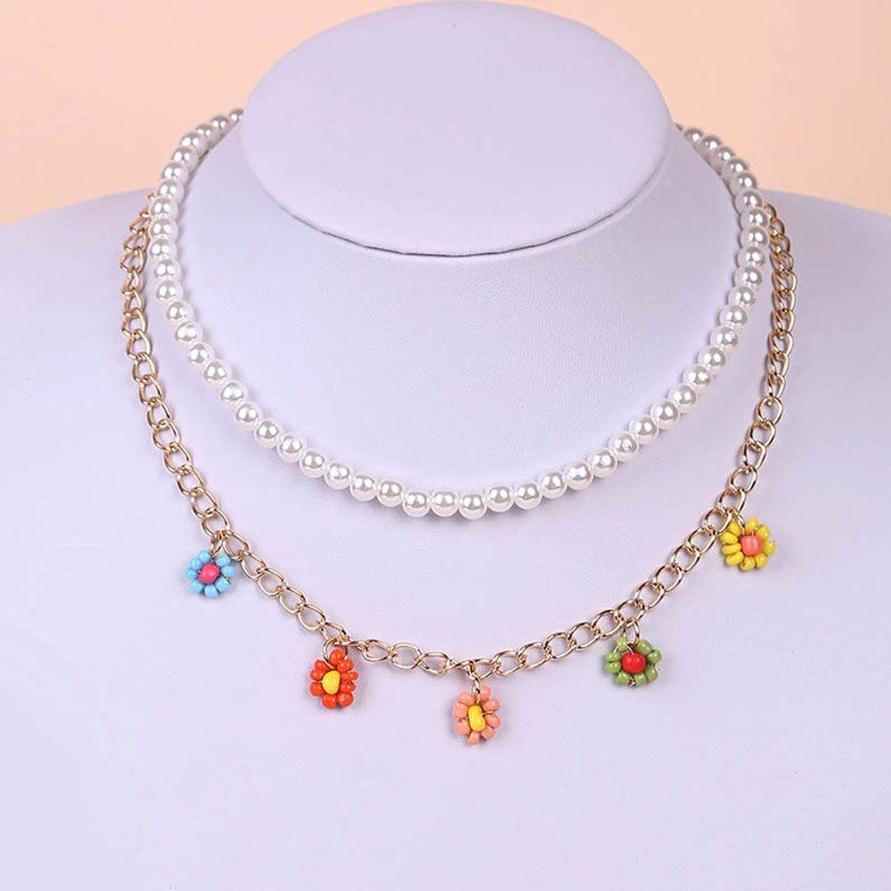 Bộ 2 Vòng cổ Đính Ngọc Trai Thời Trang Cho Nữ