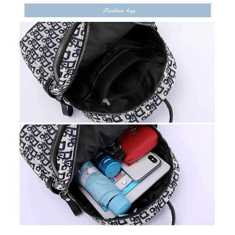 Ba Lô Nữ Thời Trang Cỡ Lớn In Chữ Phong Cách Retro