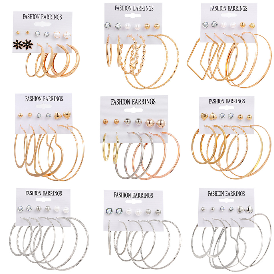 Bộ 6 Bông Tai Tạo Hình Độc Đáo Thời Trang Cho Nữ