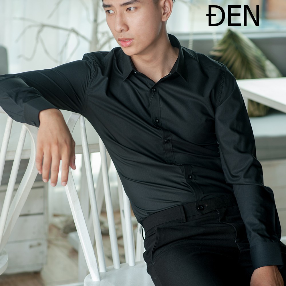 Áo sơ mi nam trắng dài tay HTSM MAGNOR vải trơn, vải Polyspun chống nhăn, cổ bẻ, dáng slimfit công sở không túi ngực | BigBuy360 - bigbuy360.vn