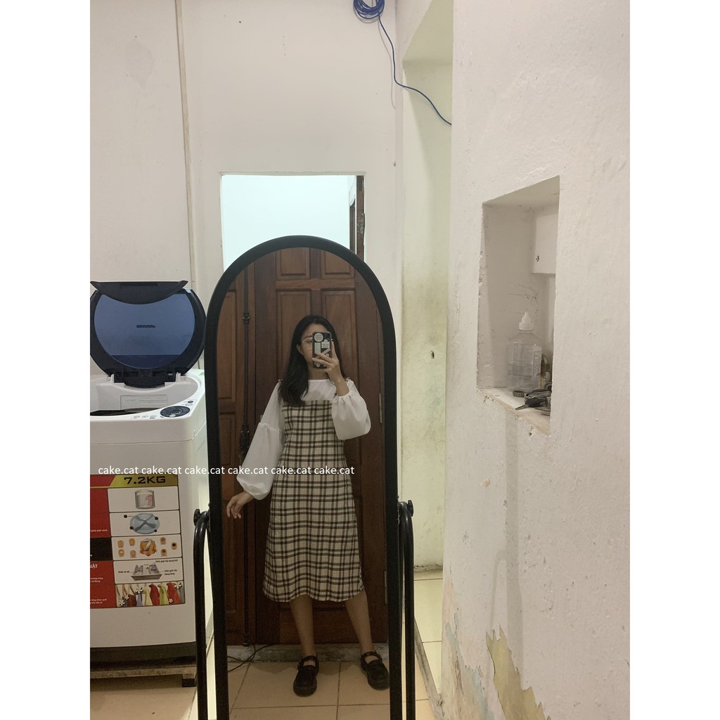 [EVACICI] YẾM FREESIZE NHUNG TĂM HÀN QUỐC, YẾM dáng váy suông chữ A form cute