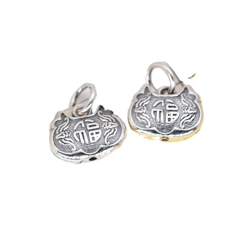 GIÁ SỈ  Charm bạc 3D khánh treo chữ Phúc - Bạc chuẩn_Hàng đẹp loại 1, PH766