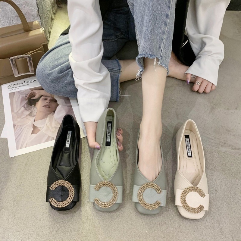 Women's Scoop Shoes New 2021 Explosion Models Single Shoes Spring And Summer New Korean Version Of The Flat Wild One Foo