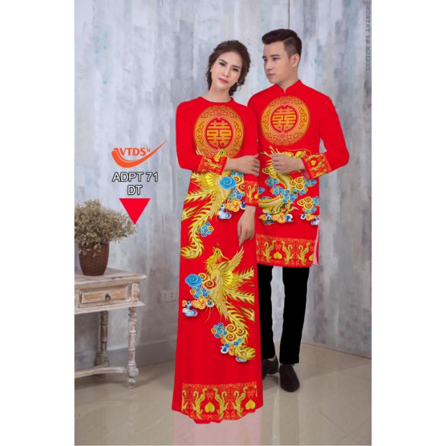 Vải áo dài cưới in 3D