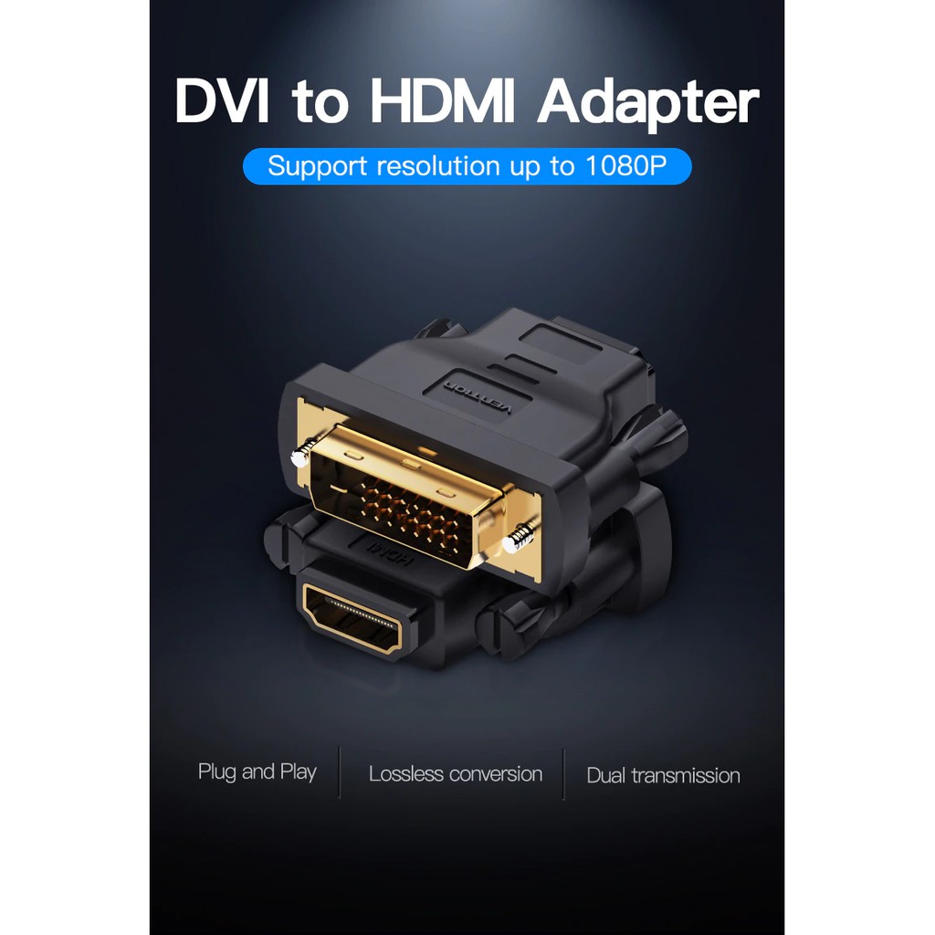 Đầu chuyển đổi Vention DVI 24+1 sang cổng HDMI