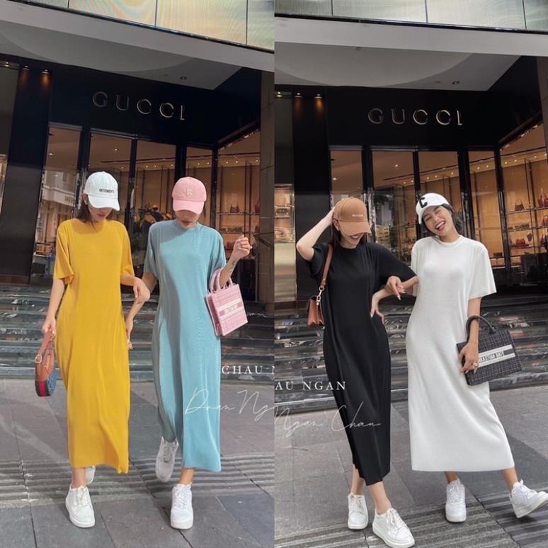 Váy Maxi Dập Ly Dáng Suông Dài 6 Màu Cá Tính