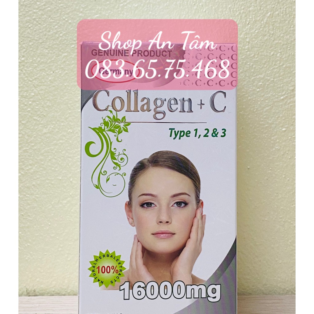 Viên uống đẹp da Collagen + C Type 123 16000mg giảm thâm nám tàn nhang  Hộp 60 viên | Thế Giới Skin Care
