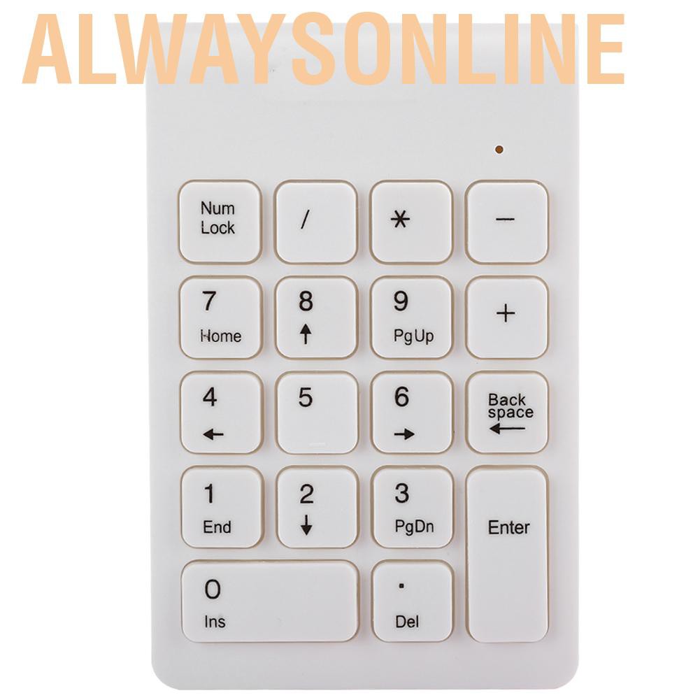 Alwaysonline 18 Keys Portable Numeric Keypad Wireless Keyboard Digital for Tablets