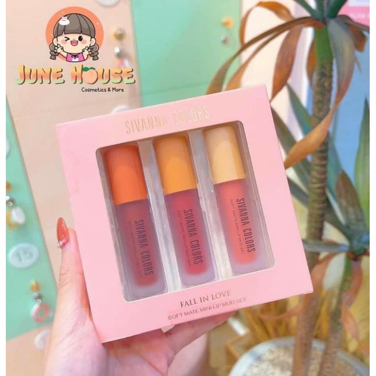 💋  SET SIVANNA FALL IN LOVE MATTE LIP THÁI LAN SET SON 3 CÂY  CHÍNH HÃNG💋