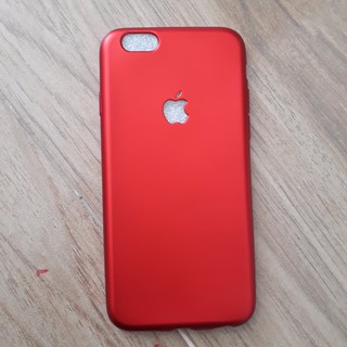 Ốp iphone 6/6s,6/6s plus, iphone 7 dẻo đỏ nhung hở táo nhỏ