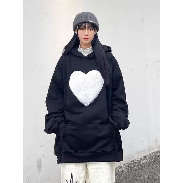 Áo hoodie tim to chữ lưng ONLY TC6