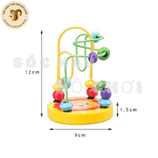 Đồ chơi luồn hạt gỗ giáo dục montessori rèn luyện kỹ năng khéo léo kiên nhẫn cho bé Sóc Nâu