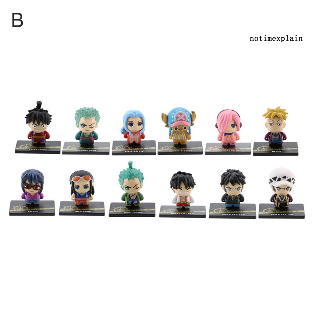 NTP 12Pcs/Set Cartoon Anime One Piece Action Figure Toy Gift Home Decor Ornament