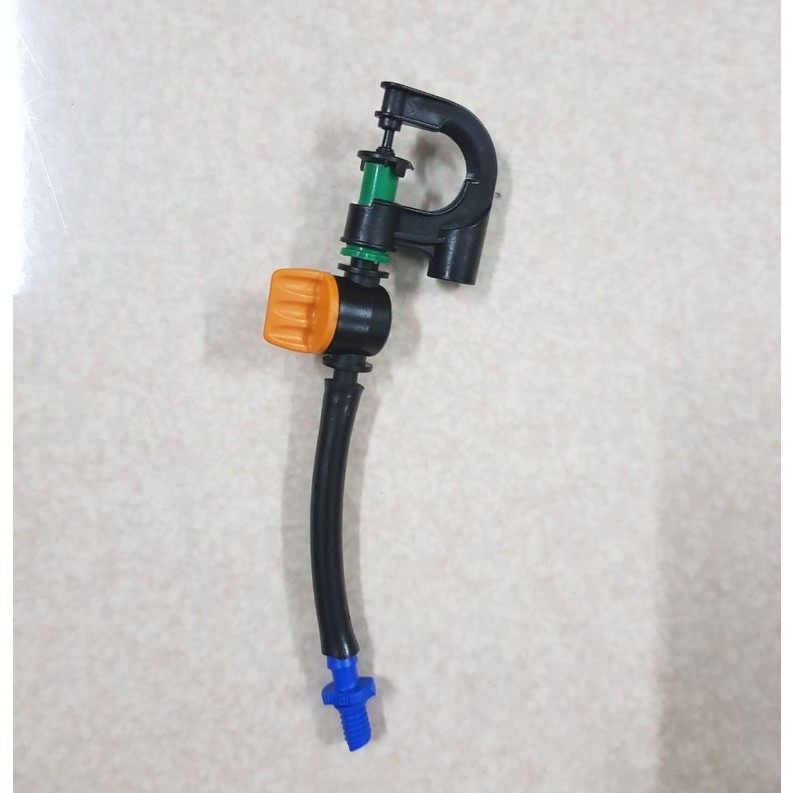Giá sỉ Bịch 100 Khởi thủy ống LDPE 5/7mm - 1 đầu ren, 1 đầu gài (xanh)