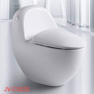 Bồn cầu Trứng liền khối JAVIS JV-C502S, công nghệ men Nano, chống bám bẩn và diệt khuẩn, siêu bền.