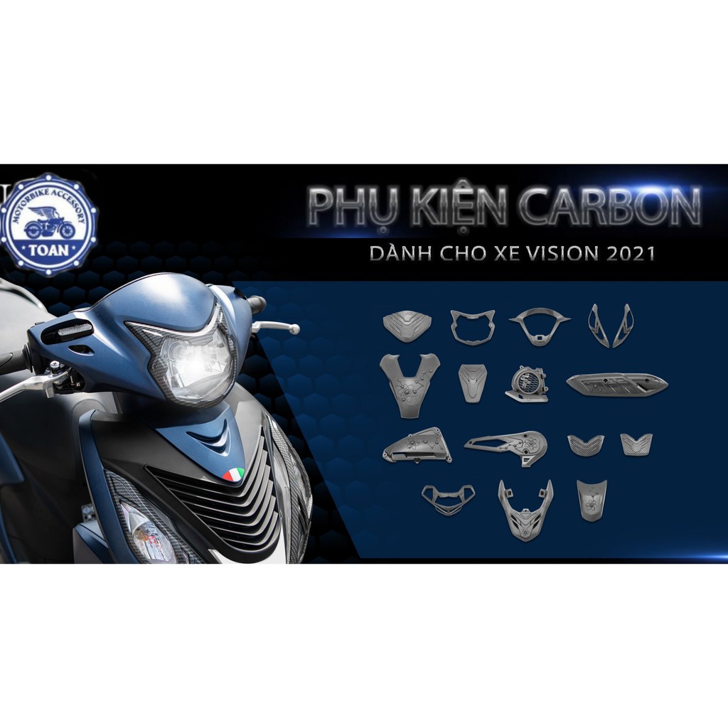 Phụ kiện trang trí Vision 2021 crom Carbon