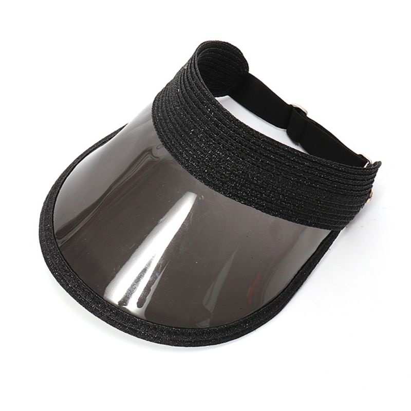 Mũ Che Nắng Hở Chóp Màu Trong Suốt Lấp Lánh Thời Trang Đi Biển Cho Nữ