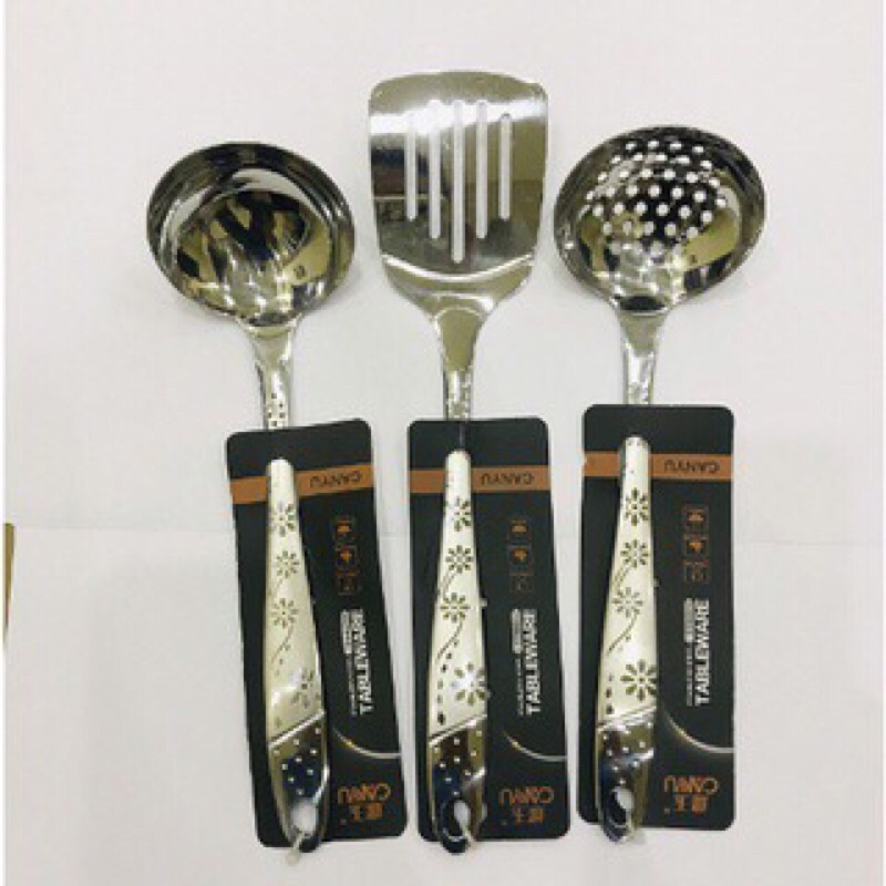 Muôi canh Muôi lỗ inox cán hoa