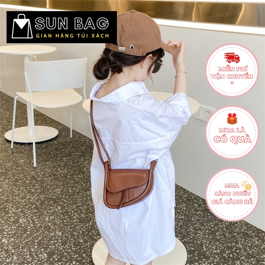 Túi xách mini nữ đeo chéo, đeo vai, kẹp nách, ken viền, dáng yên ngựa, da trơn cao cấp, nhẹ nhàng tiểu thư SB268