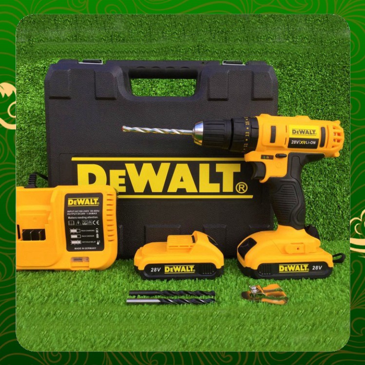 [Chính Hãng] Máy khoan PIN Dewalt 28V (CÓ BÚA) - 2 PIN - TẶNG KÈM 3 MŨI: Khoan bê tông, Khoan sắt, Khoan gỗ _ Nhật Việt