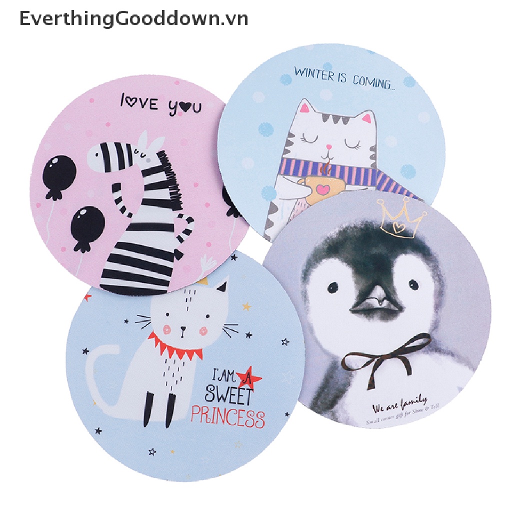 Everthinggooddown 1 Miếng Lót Chuột Cao Su Hình Tròn Chống Trượt Cho Văn Phòng
