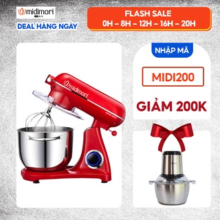 Máy nhào trộn bột thân khung thép Midimori, MDMR-9819A (1800W) - Tặng 01 Máy xay thịt inox Midimori Chopper (500W)