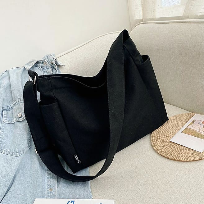 Túi đeo chéo vải canvas 3 gang kiểu dáng basic giá rẻ cho sinh viên