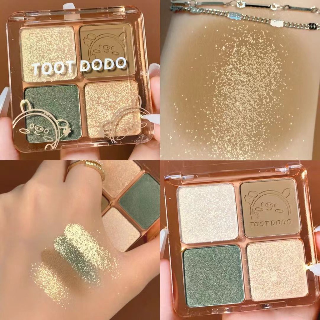 Bảng Phấn Mắt 4 Màu Sắc Hiệu Ứng Lì/ Ánh Nhũ Lên Màu Cực Chuẩn