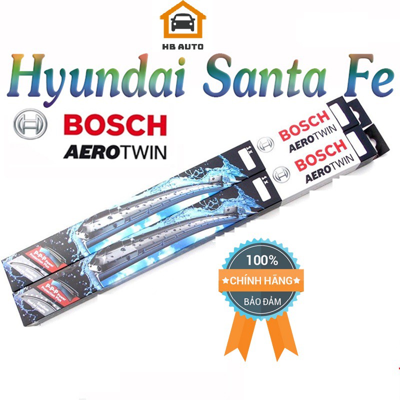 Bộ 2 Gạt mưa {  BOSCH AEROTWIN } Chính Hãng Cho xe [Hyundai Santafe] Đời 2015