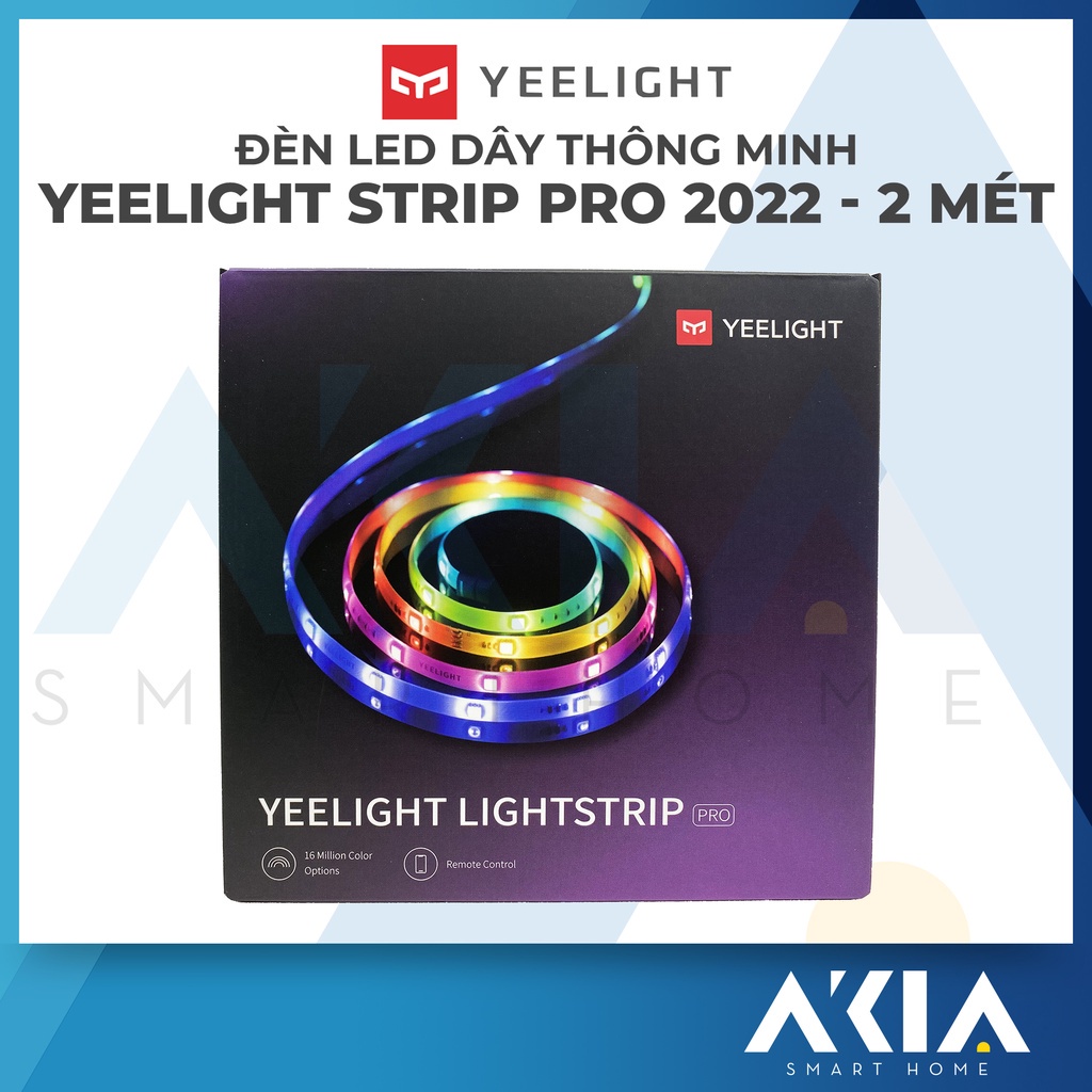 ☇﹉Đèn LED dây thông minh Xiaomi Yeelight Strip Pro bộ 2 mét 16 triệu màu - hỗ trợ Apple HomeKit, Google, Mi Home