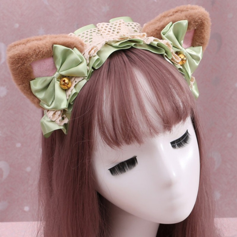 10MK Fluffy Ears Anime Cosplay Hair Clip Bow Headdress Party Halloween Costume