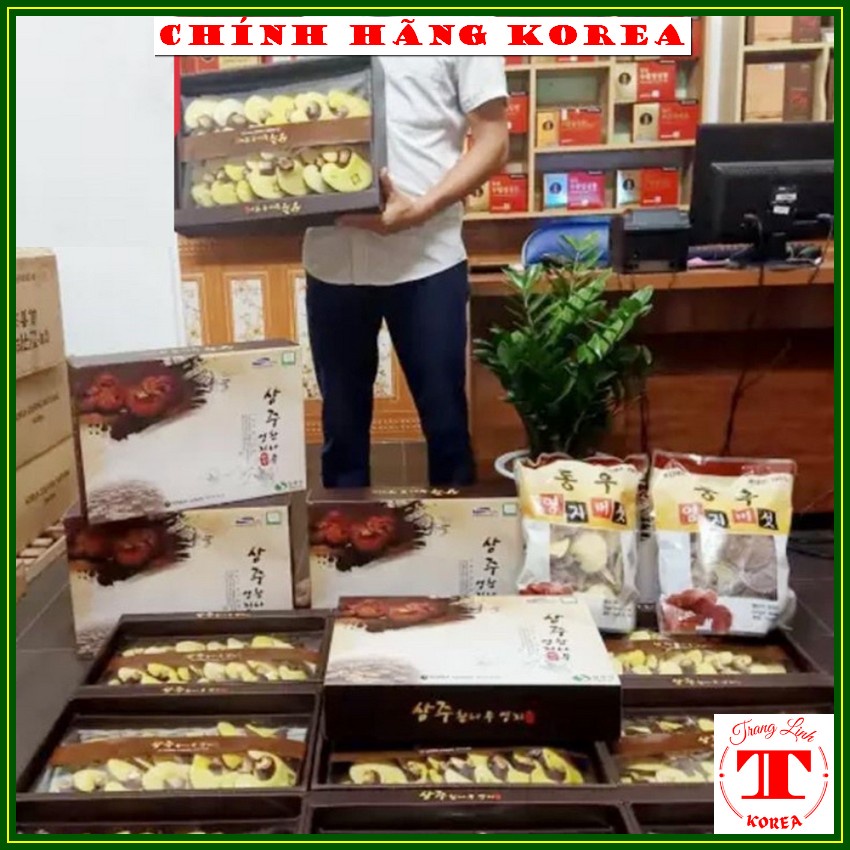 Nấm linh chi hàn quốc SANGJU CITY thượng hạng, hộp 1kg - Thải độc gan, thanh lọc cơ thể, phòng ung thư - tranglinhkorea