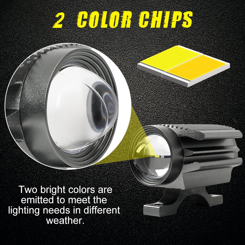 Đèn LED Bằng Hợp Kim Nhôm 9-32V Chống Thấm Nước IP68 3 Chế Độ Công Suất Cao Cho Xe Máy