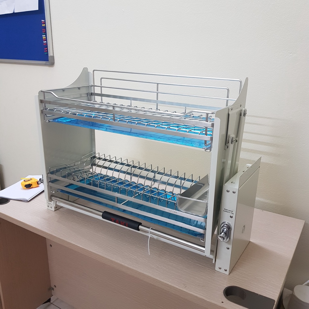 Giá Bát Nâng Hạ, Kệ Chén Nâng Hạ TAKI Mẫu Mới 2023 INOX Không Gỉ 304 - Bảo Hành Vĩnh Viễn - Có Thợ Lắp