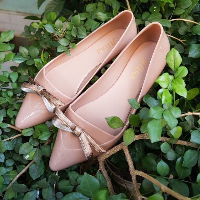 ] giầy búp bê nhựa nơ êm chân