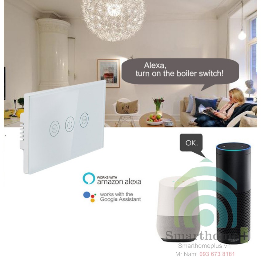 Công Tắc Wifi Bình Nóng Lạnh 20A Hẹn Giờ Tắt Chữ Nhật Tuya FW3-US