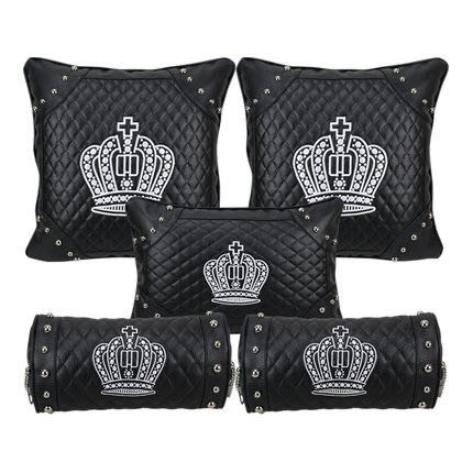 【Ready Stock】 Comfortable Leather DAD Crown Car Headrest Neck Pillow Lumbar Support sLCQ