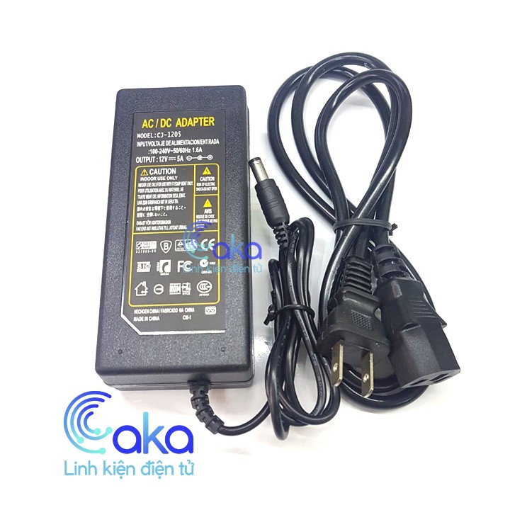 Nguồn Adapter 12V 5A Jack dc 5.5*2.1mm