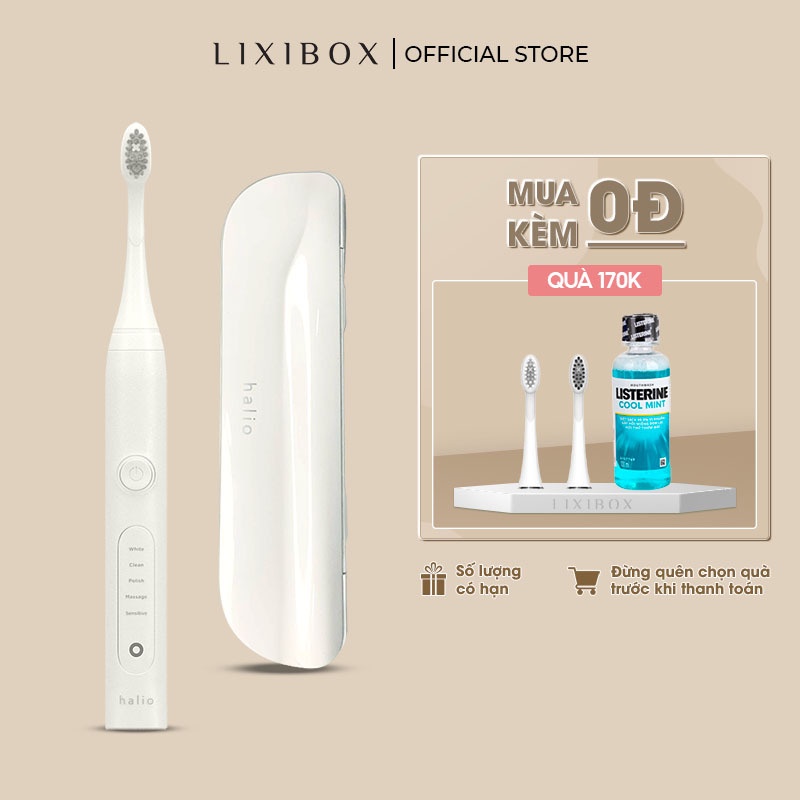 Bàn chải đánh răng điện Halio Sonic Whitening Toothbrush - Màu White