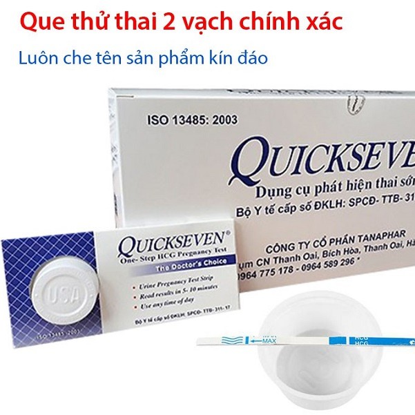 (CHE_TÊN) 1 hộp 24 Que thử thai Quickseven,test thử thai tại nhà,2 vạch sớm nhanh hiệu quả tức thì [Quick seven]