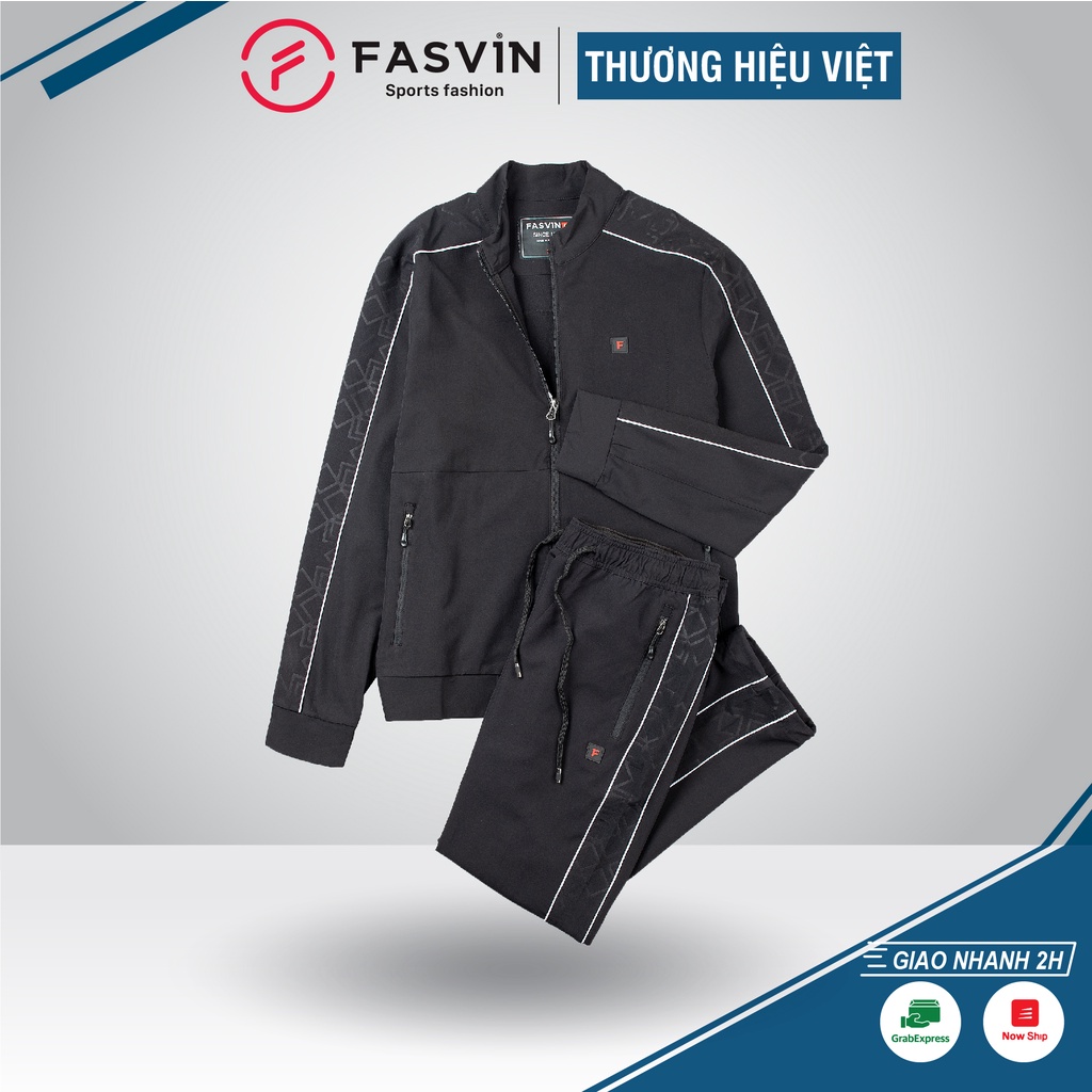 Bộ quần áo thể thao nam Fasvin BC19945.HN vải gió chun mềm mại co dãn 4 chiều