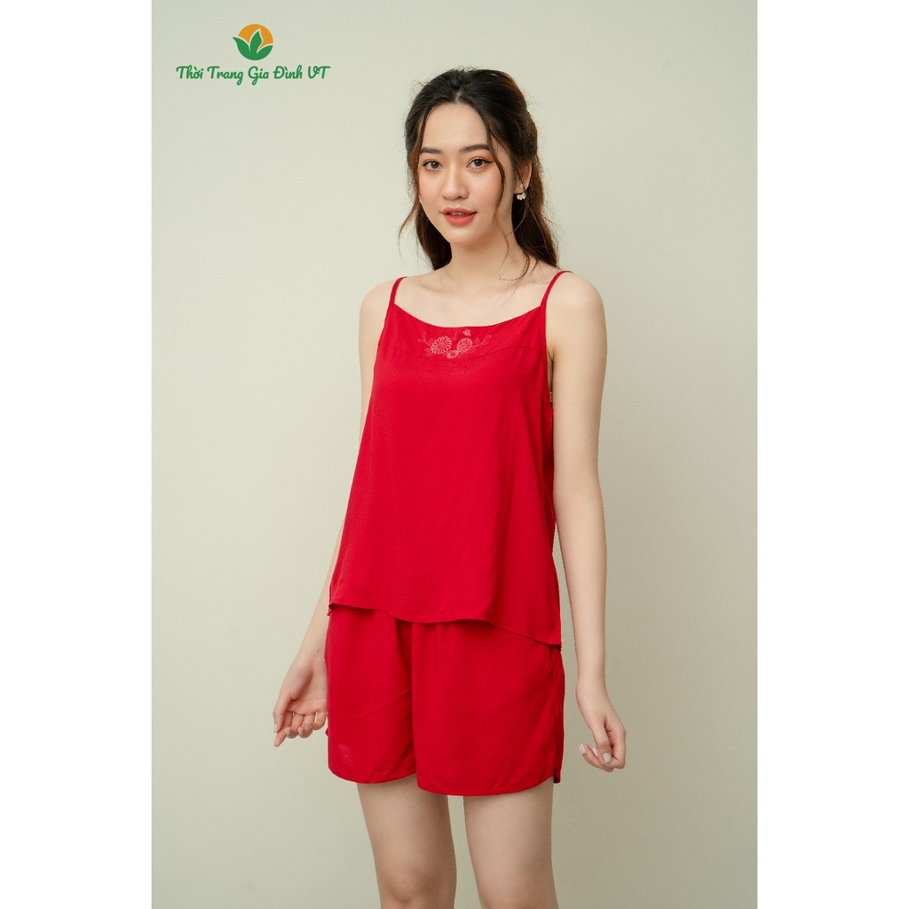 Bộ lanh VT quần đùi áo hai dây nữ B21.2102