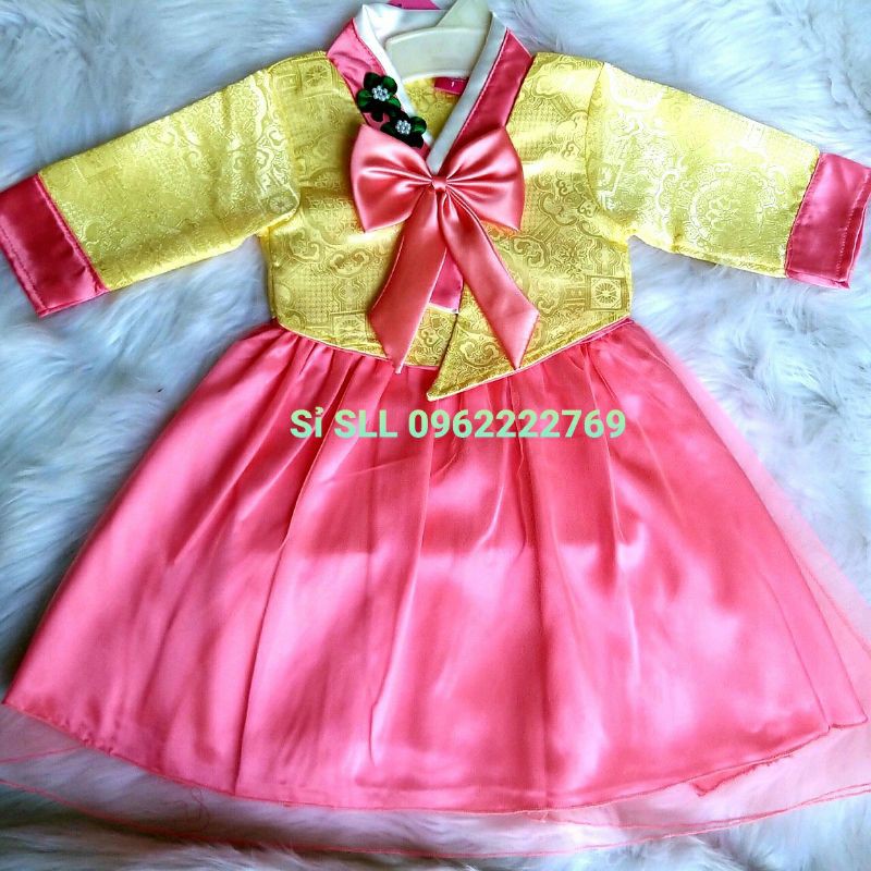 9-18kg Set Bộ Hanbok Hàn Quốc Gấm Lụa Cho Bé Gái