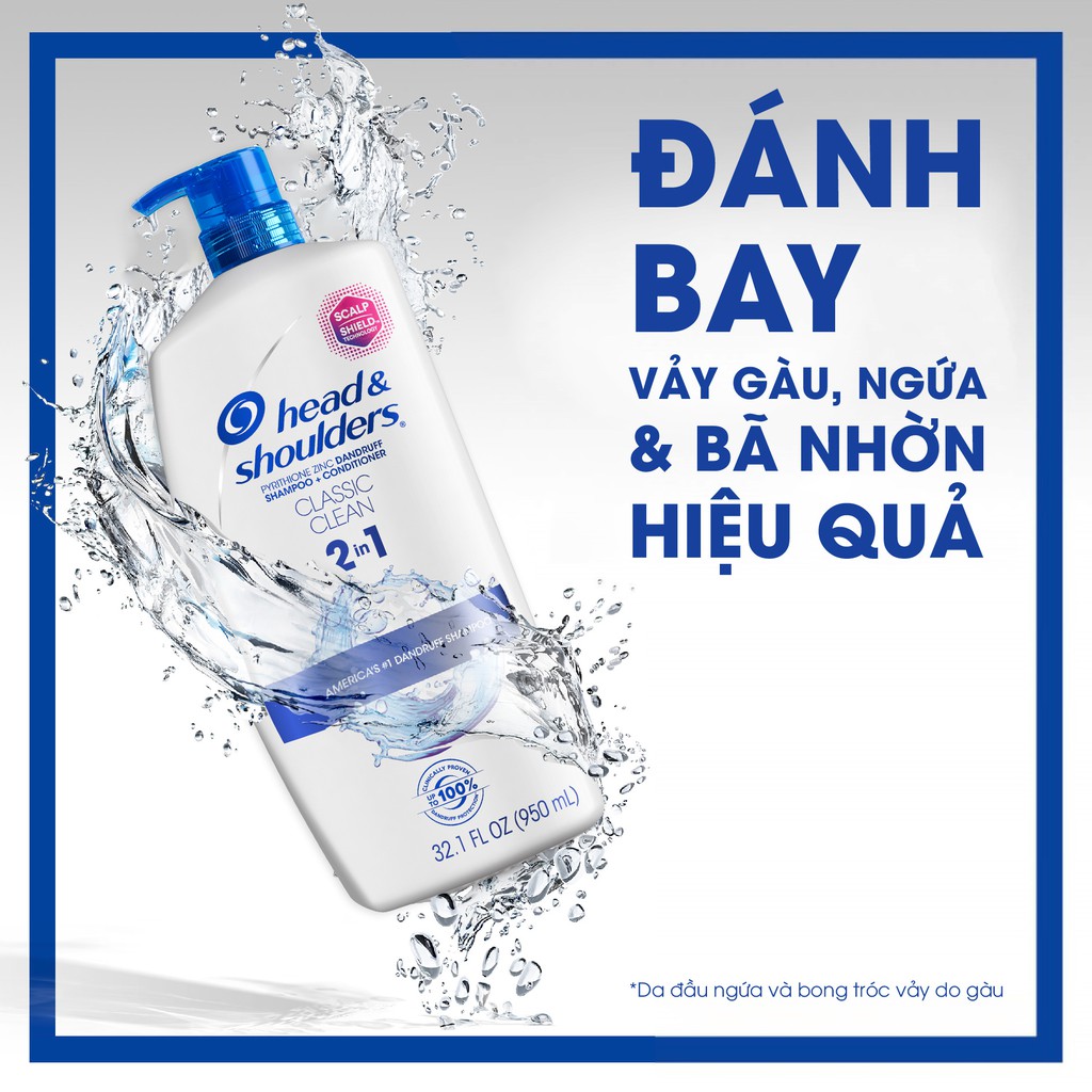 Gội xả 2in1 Head & shouder nhiều mùi hương 930ml/950ml