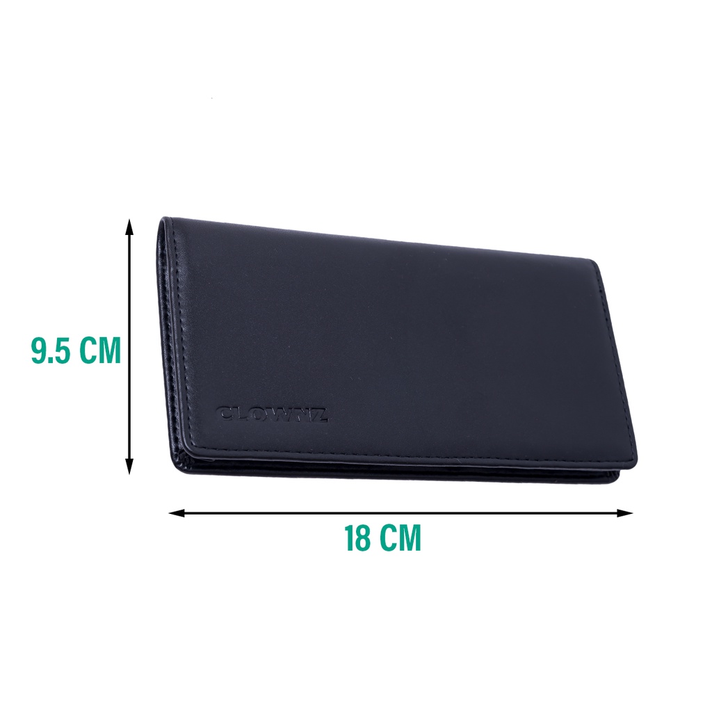 Ví da dáng đứng local brand Clownz new logo long wallet unisex, bóp nam cao cấp chính hãng