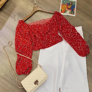 (HOẢ TỐC) Crop hoa nhí cổ vuông 🌸