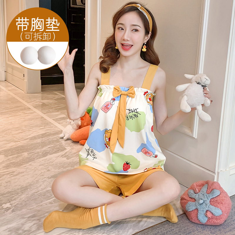 Bộ Đồ Ngủ Hai Dây Đáng Yêu Ngọt Ngào Cho Nữ Size M-Xxxl | BigBuy360 - bigbuy360.vn