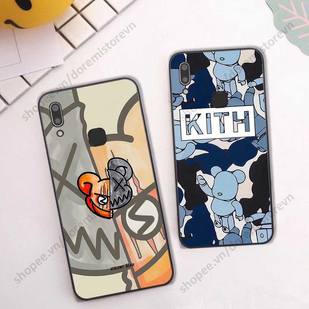 Ốp lưng Vivo Y91 / Y91c / Y93 / Y95 hình kaws, kith, bear brick nổi 3D phong cách độc đáo